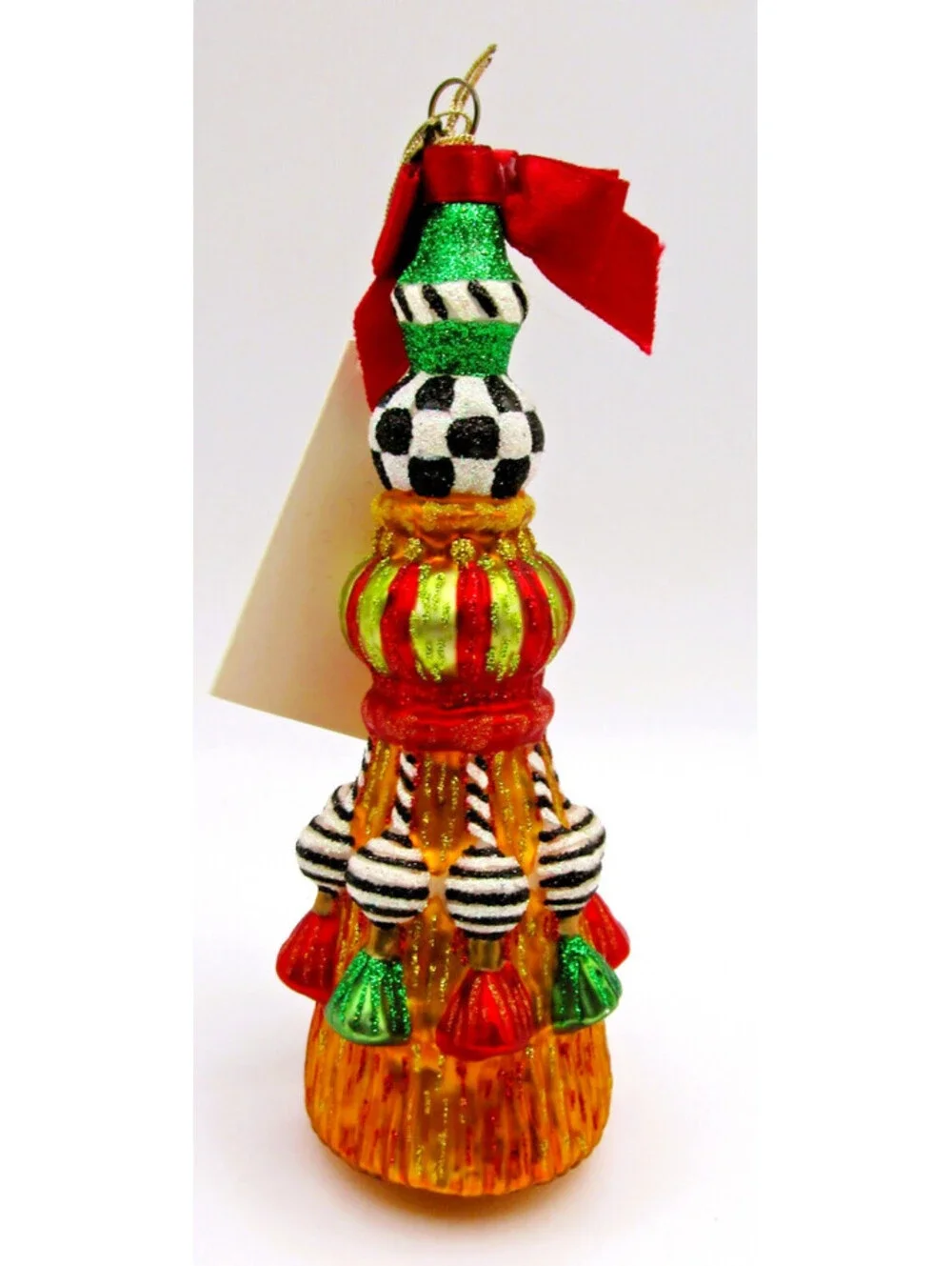 MacKenzie-Childs Holiday Glass Tassel Ornament Poland 53913-09 with Box